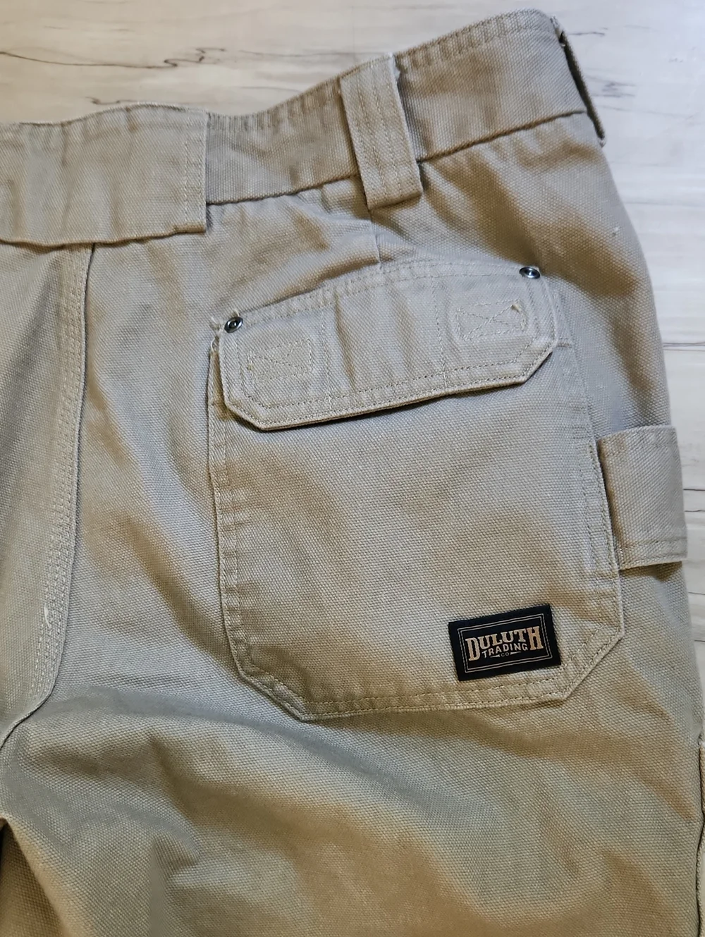 Duluth Trading Co. Fire Hose Relaxed Fit Cargo Work Pants Size 40x30 Tan Khaki